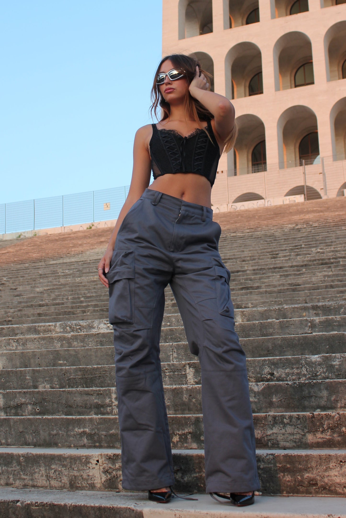 400 GSM Cool Grey Unisex Baggy Cargo