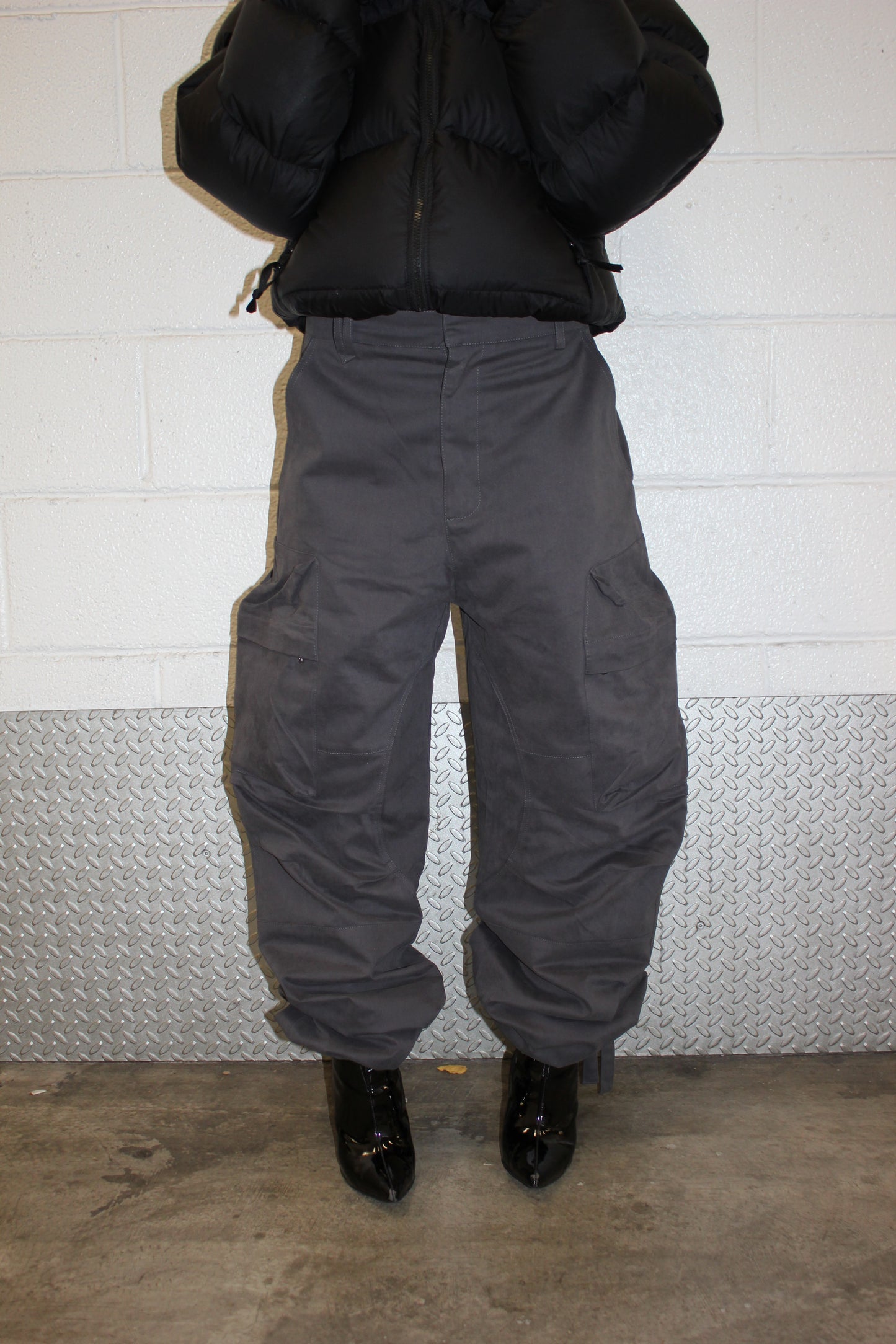 400 GSM Asphalt Grey Unisex Baggy Cargo
