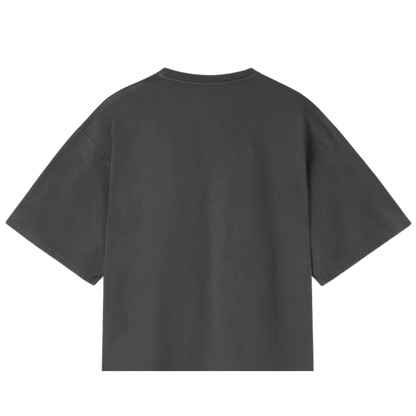 Anthracite Grey Cropped Tee 300 GSM Silver Logo