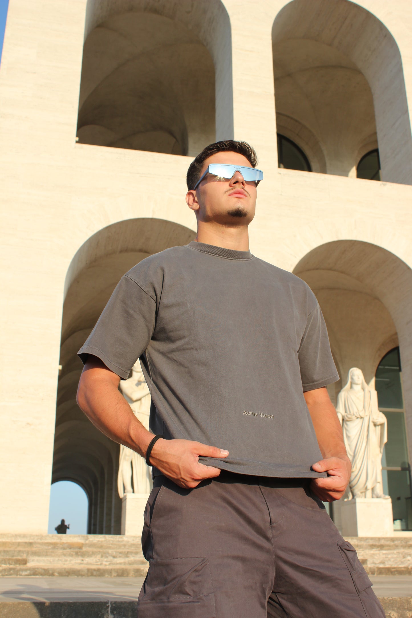 Anthracite Grey Cropped Tee 300 GSM Anthracite Logo