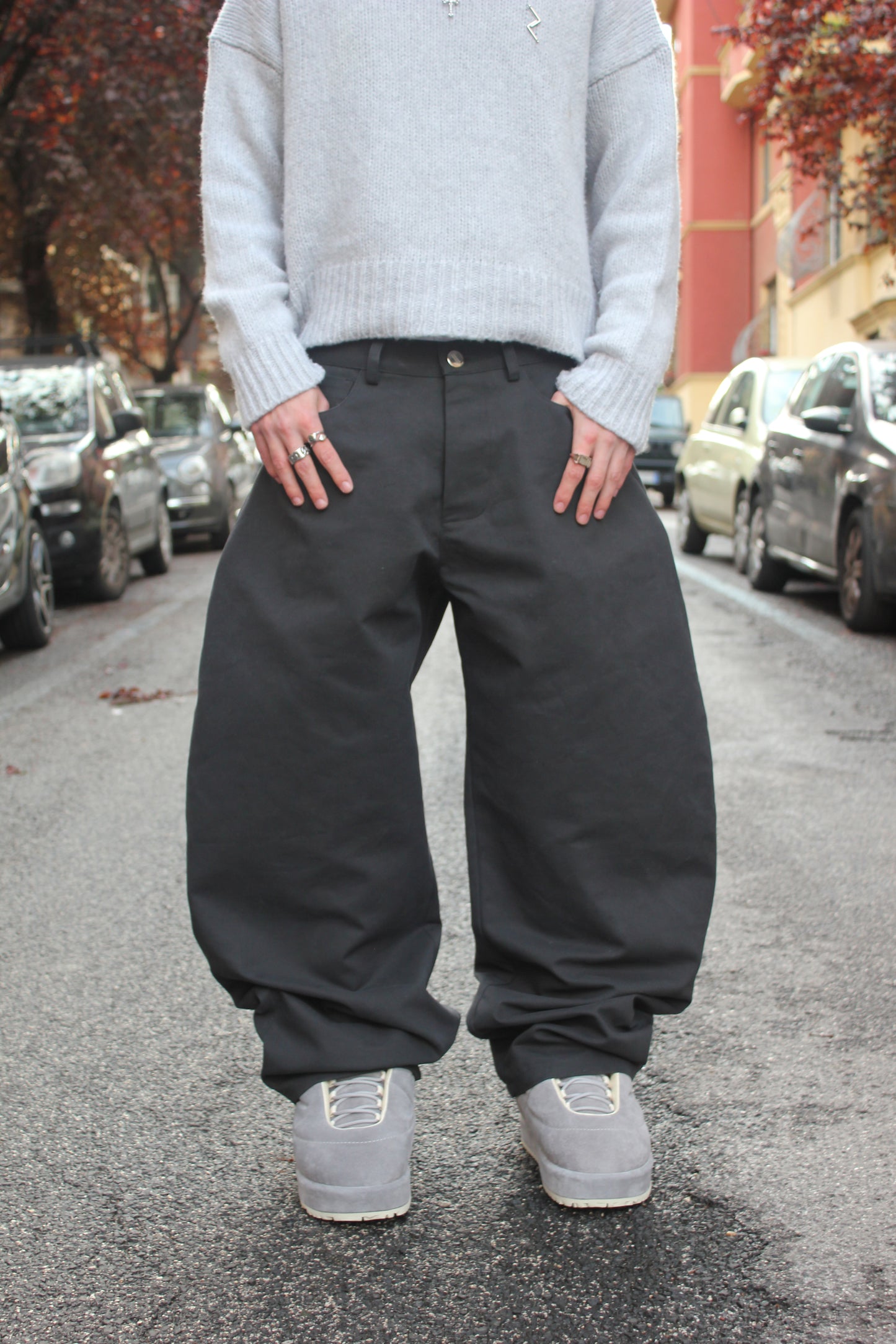 ASPHALT GREY BALLOON PANTS X LUCA DE SETA